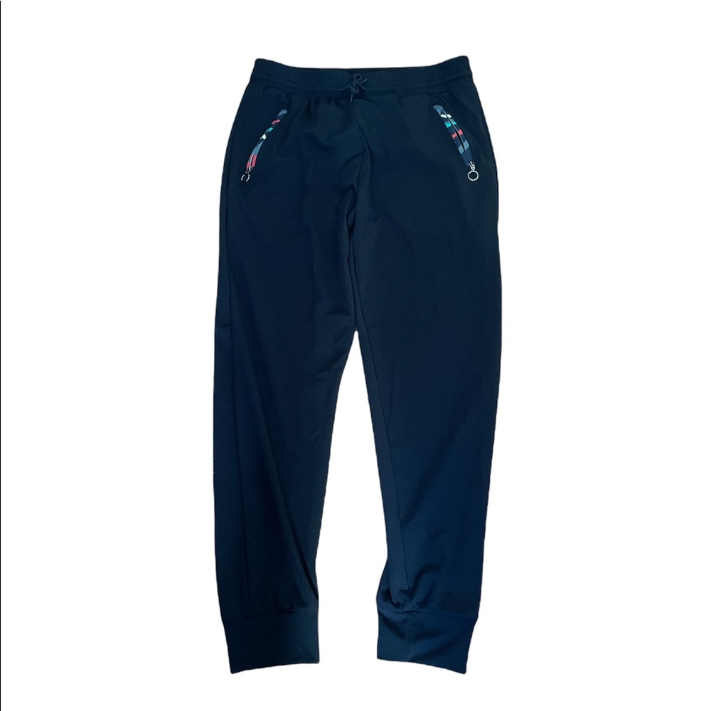 🍭 Cute black tracksuit pants with colourful zipper pockets.